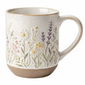 Keramiktasse mit Blumenrelief 320ml Creme