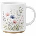 Kaffeetasse mit Blumenmuster 350ml Weiß