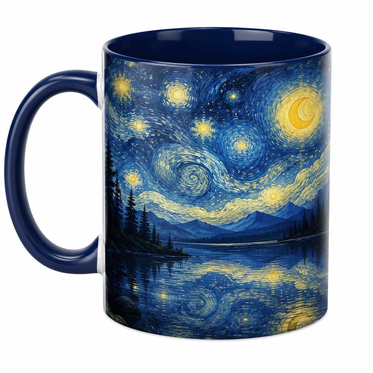 Keramiktasse mit Sternennacht-Design, Blau, 350 ml