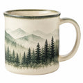 Keramikbecher mit Walddesign 350ml Grün/Beige