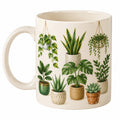 Keramiktasse mit Pflanzenmotiv 350ml - Mehrfarbig