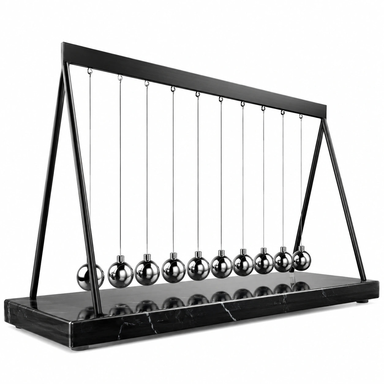 Newton Pendel Kugelstoßpendel Schwarz Silber 30cm