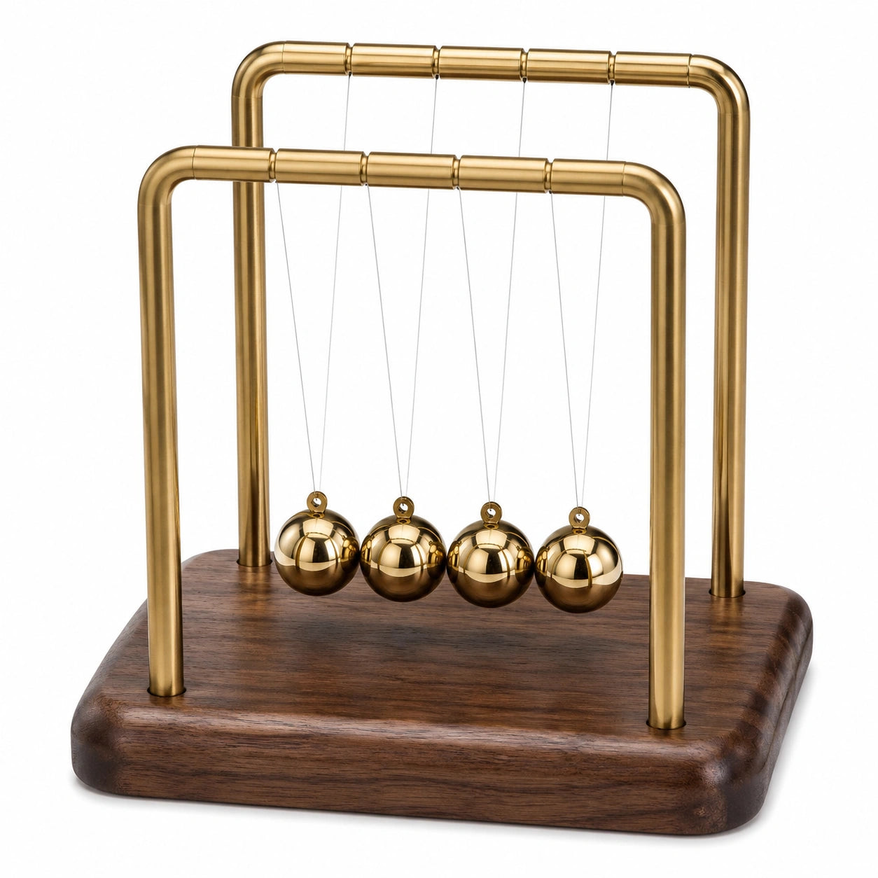 Newtonpendel Tischdekoration mit Holzbasis und goldenem Rahmen