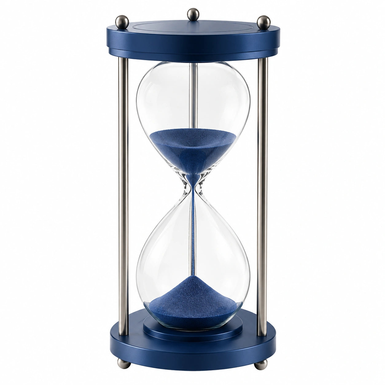 Blaue Sanduhr 30 Minuten mit Metallrahmen