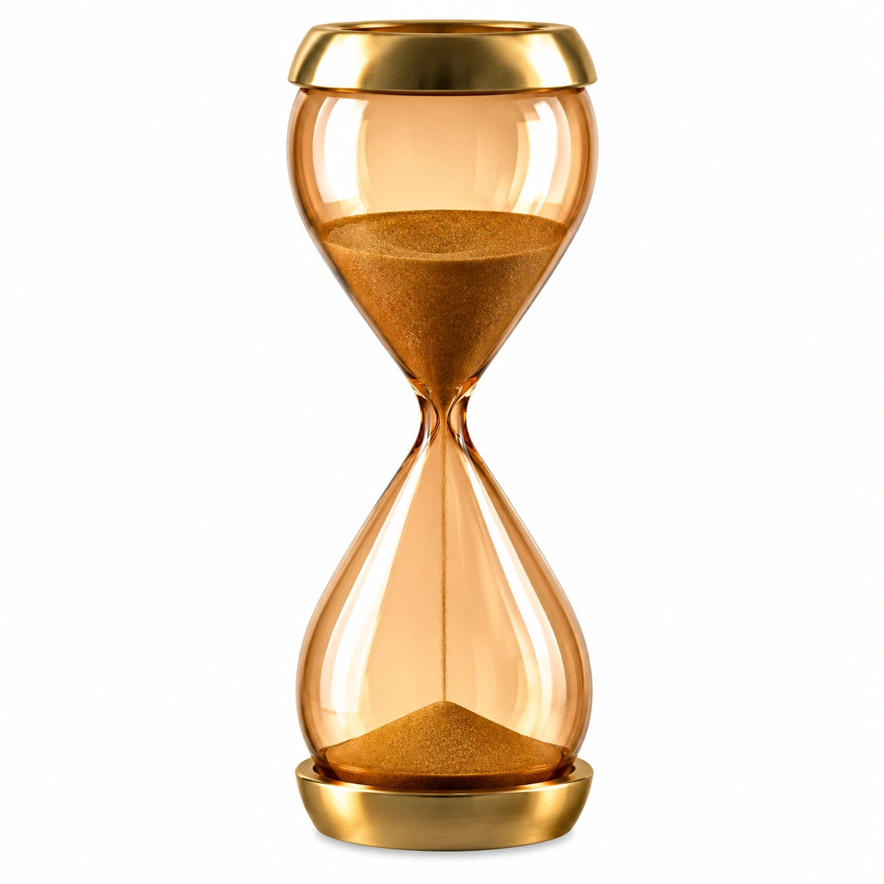 Elegante Sanduhr Glas Metall 15 Minuten Gold