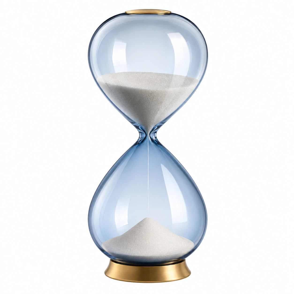 Elegante Sanduhr mit Blauem Glas und Gold Details