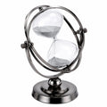 Dekorative drehbare Sanduhr mit Metallrahmen in Silber