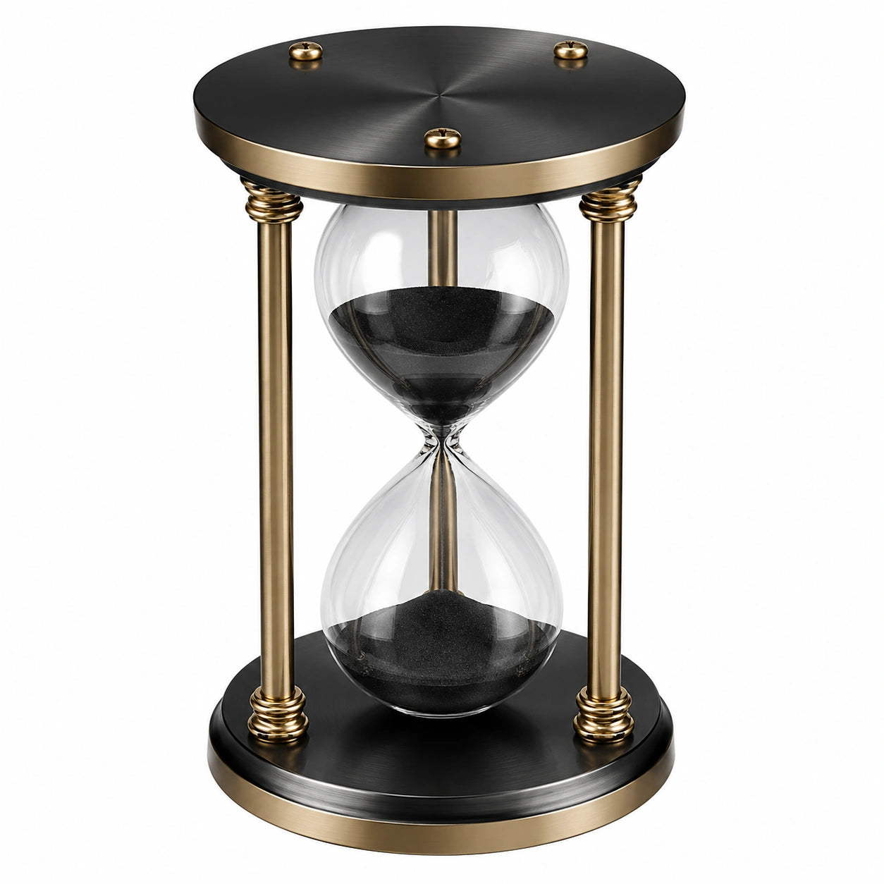 Moderne Sanduhr Schwarz und Gold 60 Minuten