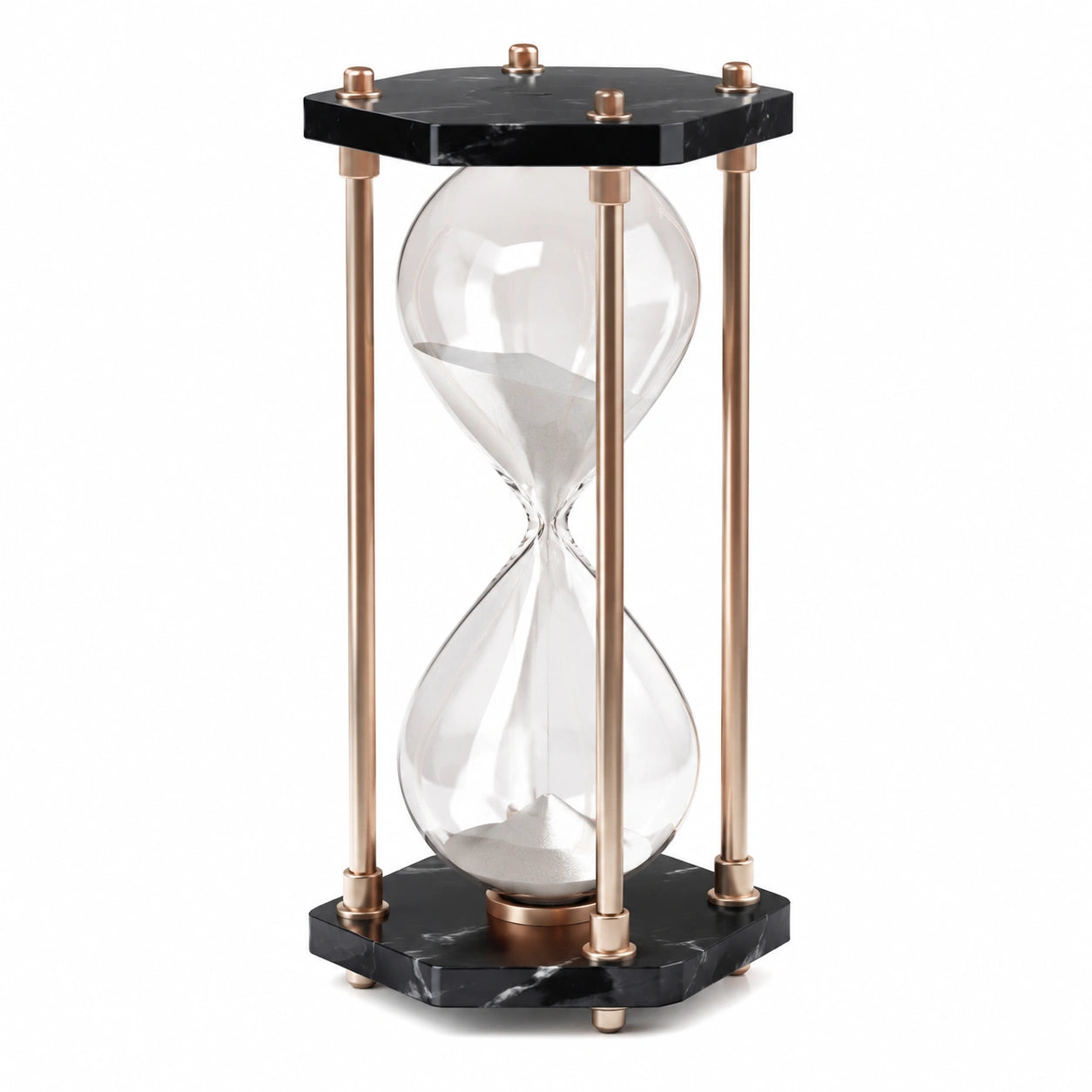 Dekorative Sanduhr Schwarz und Gold für 60 Minuten