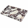 Rechteckiges Marmor-Tablett 30x20cm Weiß/Braun