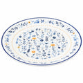 Keramikteller Rund 27cm mit Blumenmuster Blau/Weiß