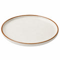Runder Keramik Essteller 28cm Creme und Braun