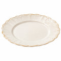 Keramikteller Beige mit Goldrand, 28 cm
