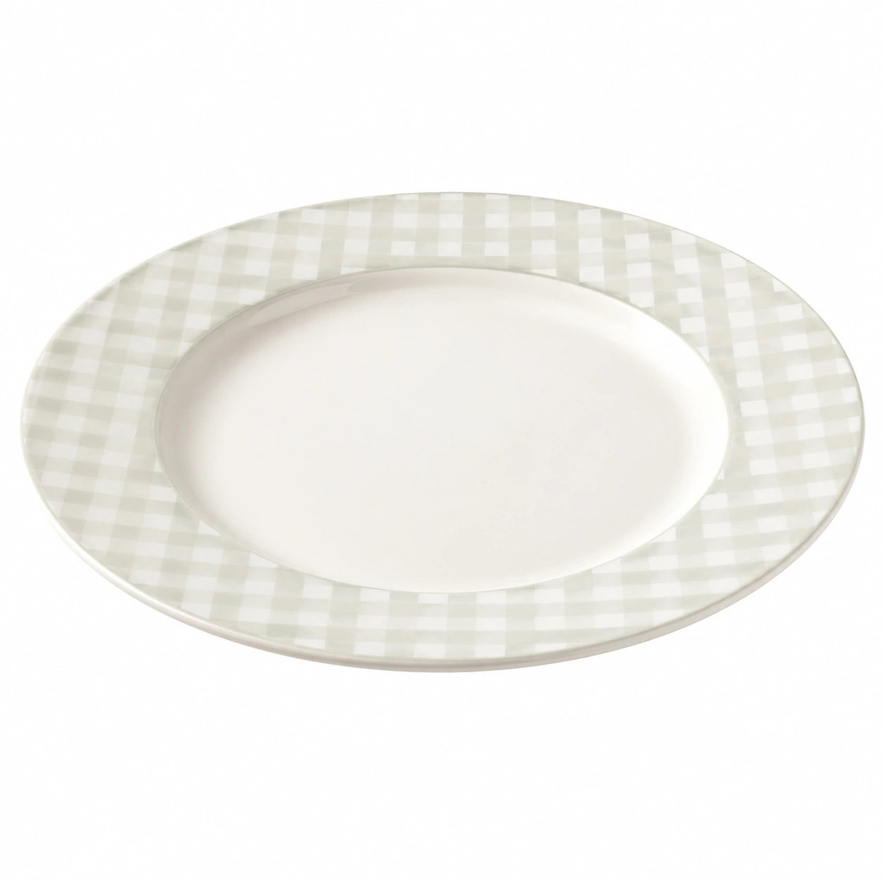 Runder Teller mit Karo-Muster Grau Weiß 28cm