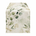 Tischläufer mit Floralem Muster in Grün-Beige