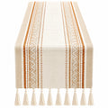 Gewebter Tischläufer mit Fransen Beige/Orange 240x33